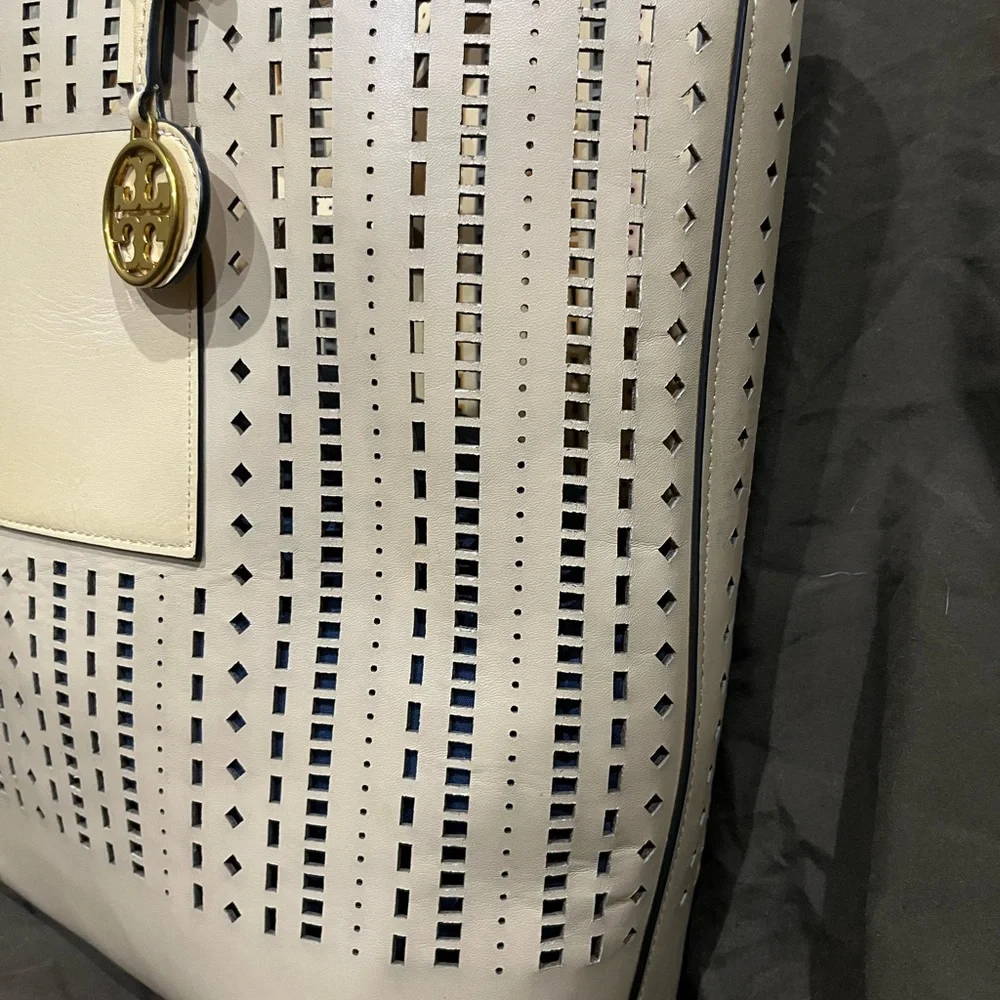 Stuff bundle - Tory Burch Cream Perforated Tote - Picture 8 of 16